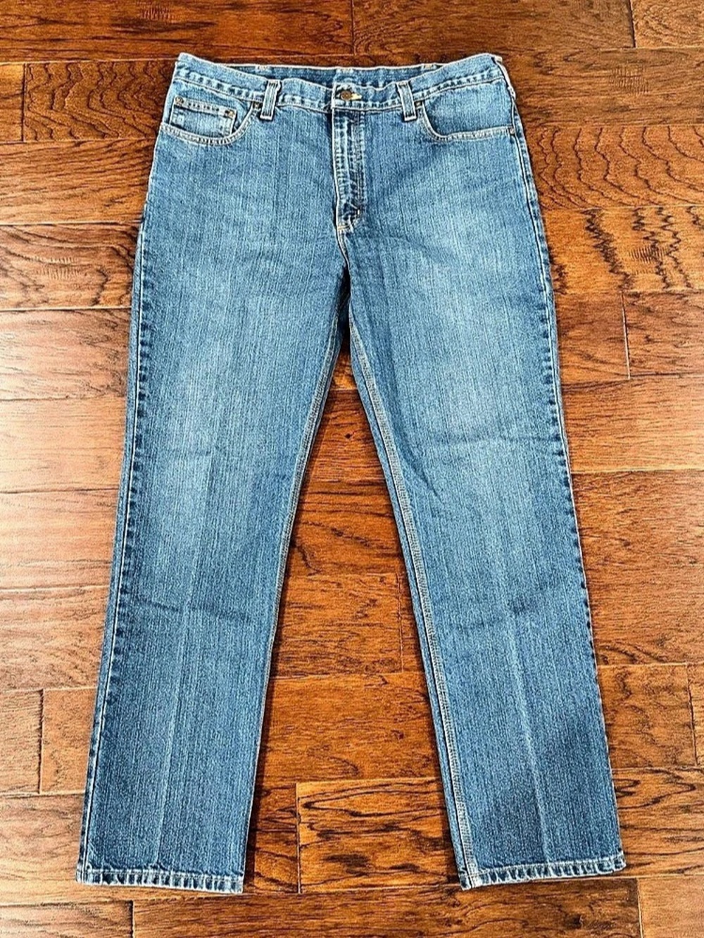 Carhartt 101496 Elton Jeans Mens 38x32 Blue Traditional Fit Straight Leg Denim